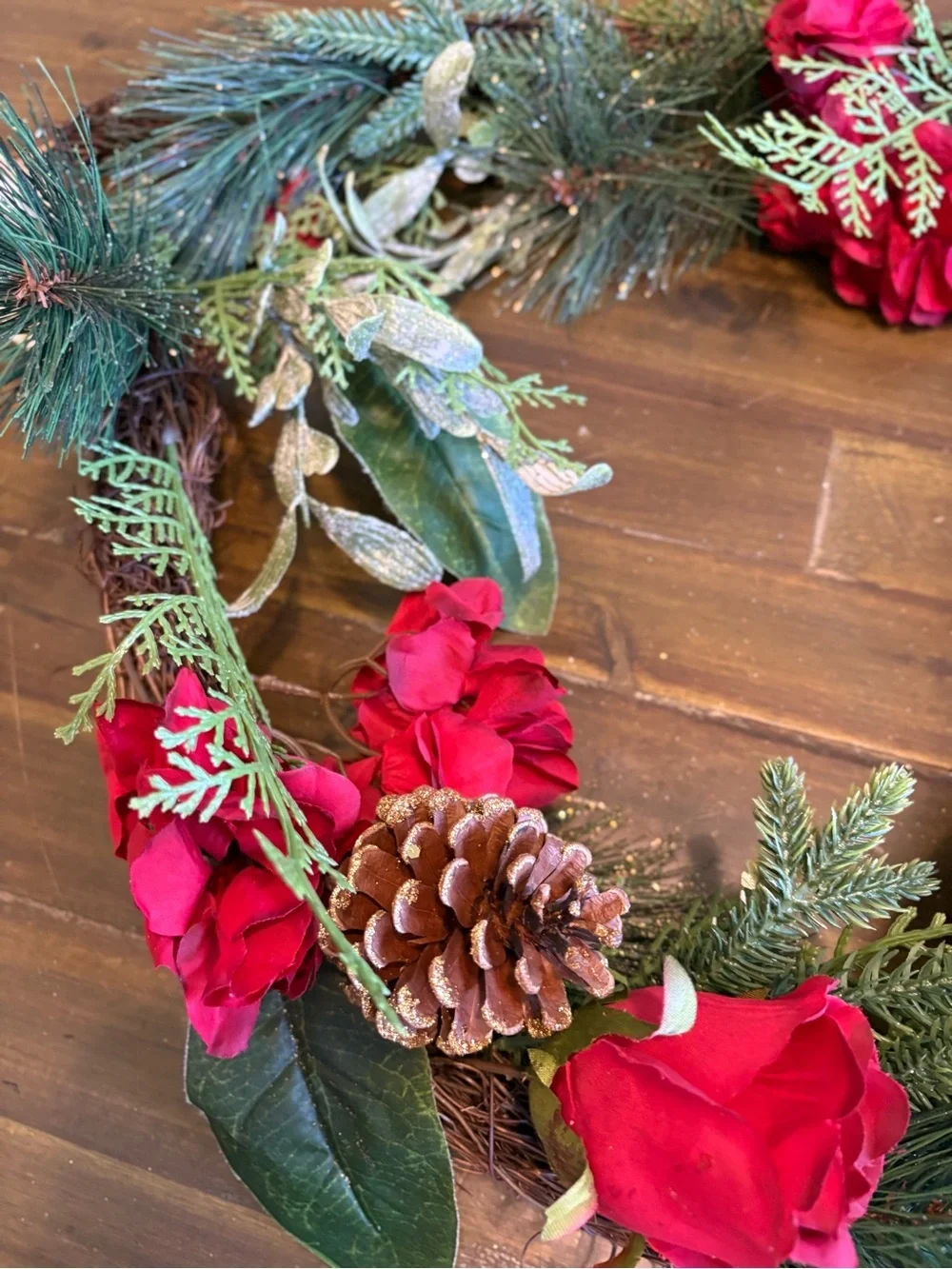 Martha Stewart 6ft Garland Holiday Rose Hydrangea Christmas Decor Pine New